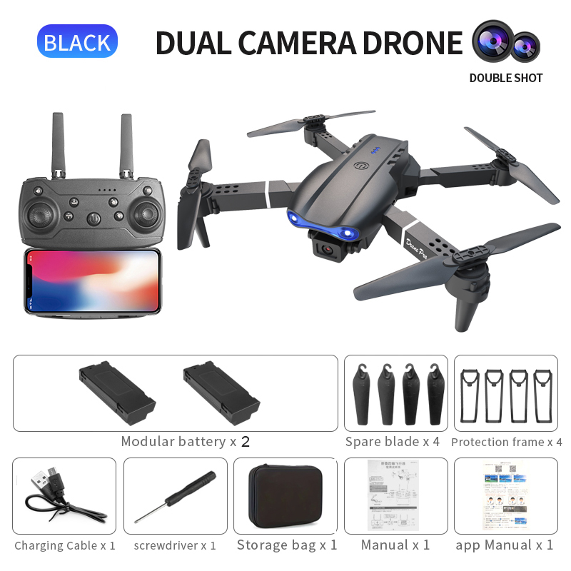 E99Pro - Dual Camera - Dual Electric Drone--biack photo 1