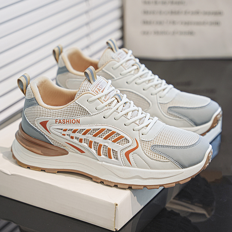 New Men's Breathable Mesh Sports Shoes, Korean Trendy Versatile Thick Sole Casual Dad Sneakers, Fashion Footwear For Men photo 6