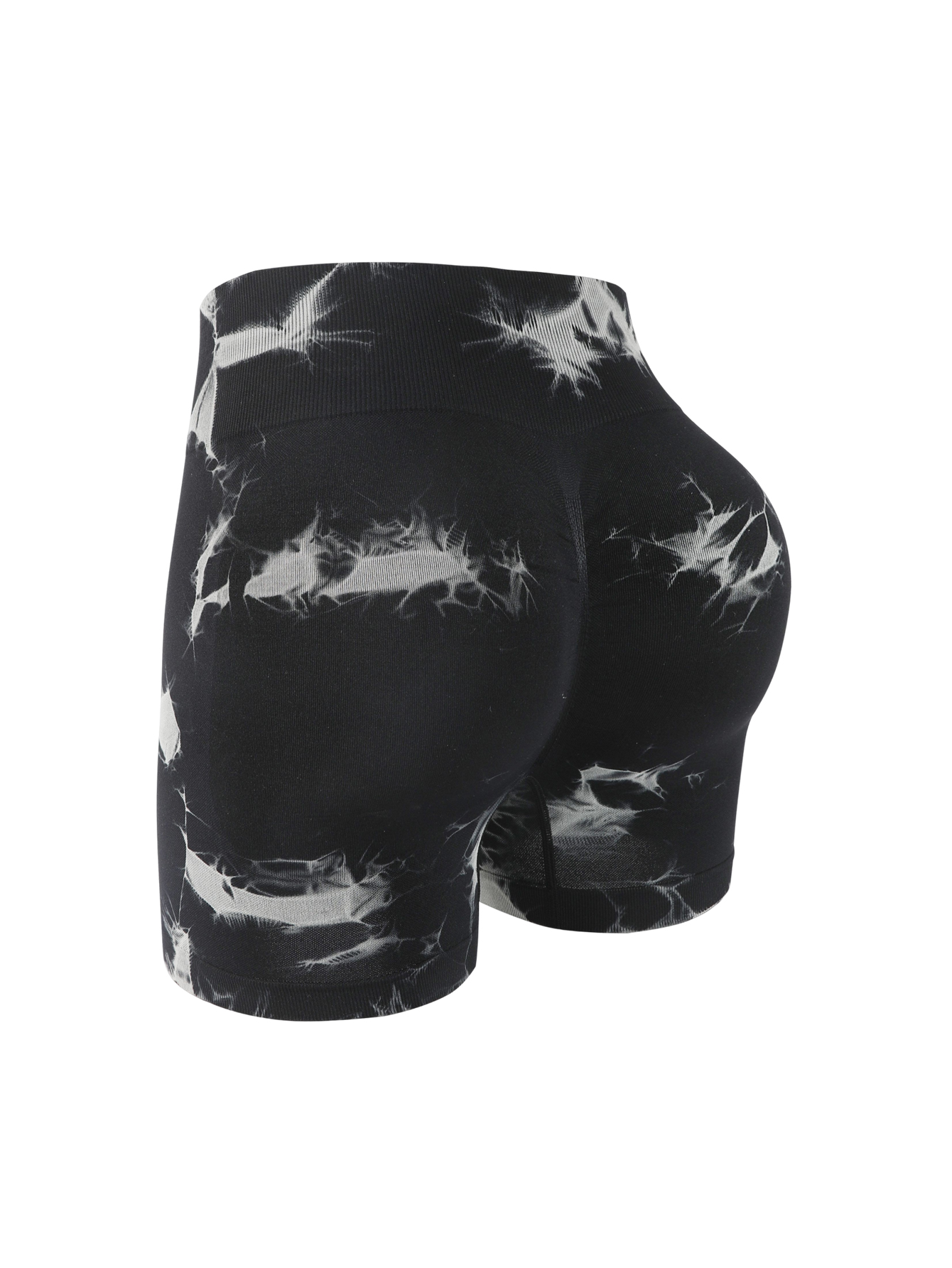 High Waist Seamless Tie Dye Yoga Shorts, Women Stretch Butt Lift Fitness Biker Shorts photo 2