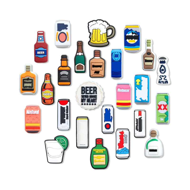 Random Lot Of 25 Pcs PVC Shoe Charms Different Food Candy And Drink Bottle Shoe Decoration photo 7