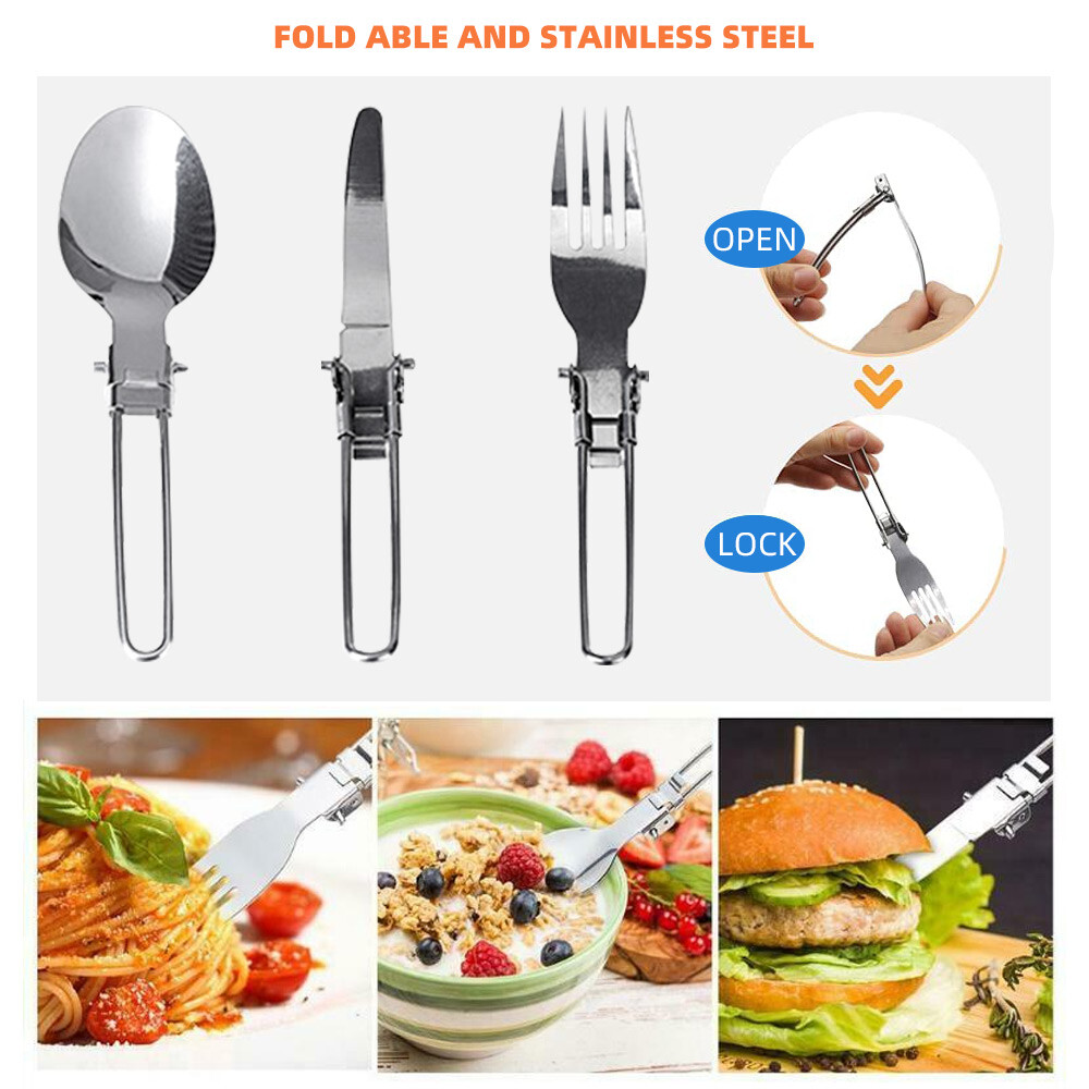 Outdoor Portable Camping Cookware Set Hiking Cooking Pot Gas Stove Tableware Kit photo 3