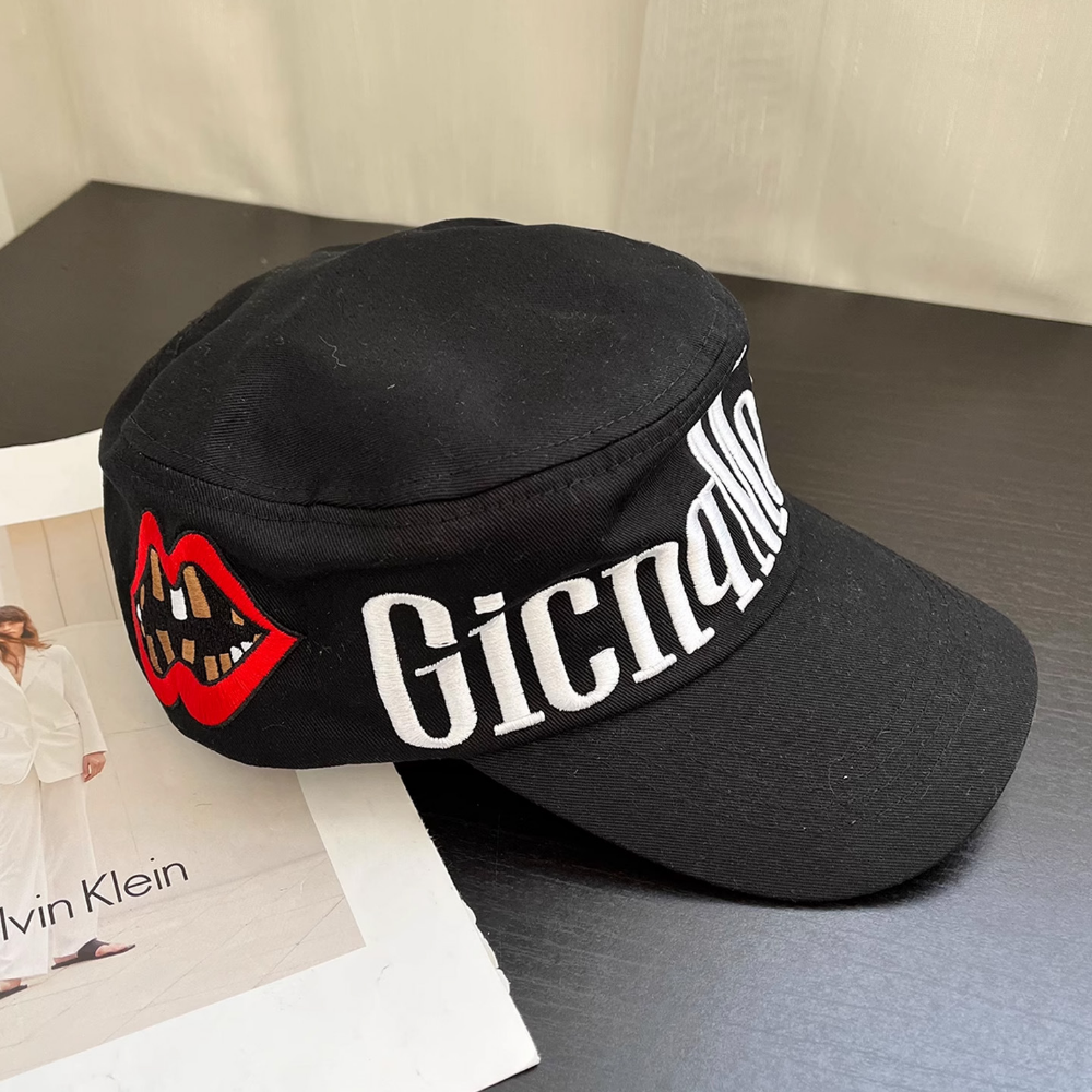 Summer Men's And Women's Three-dimensional Letter-style Lip Embroidery Fashionable Trend Flat-top Baseball Cap For Outdoor Play And Daily Accessories photo 4