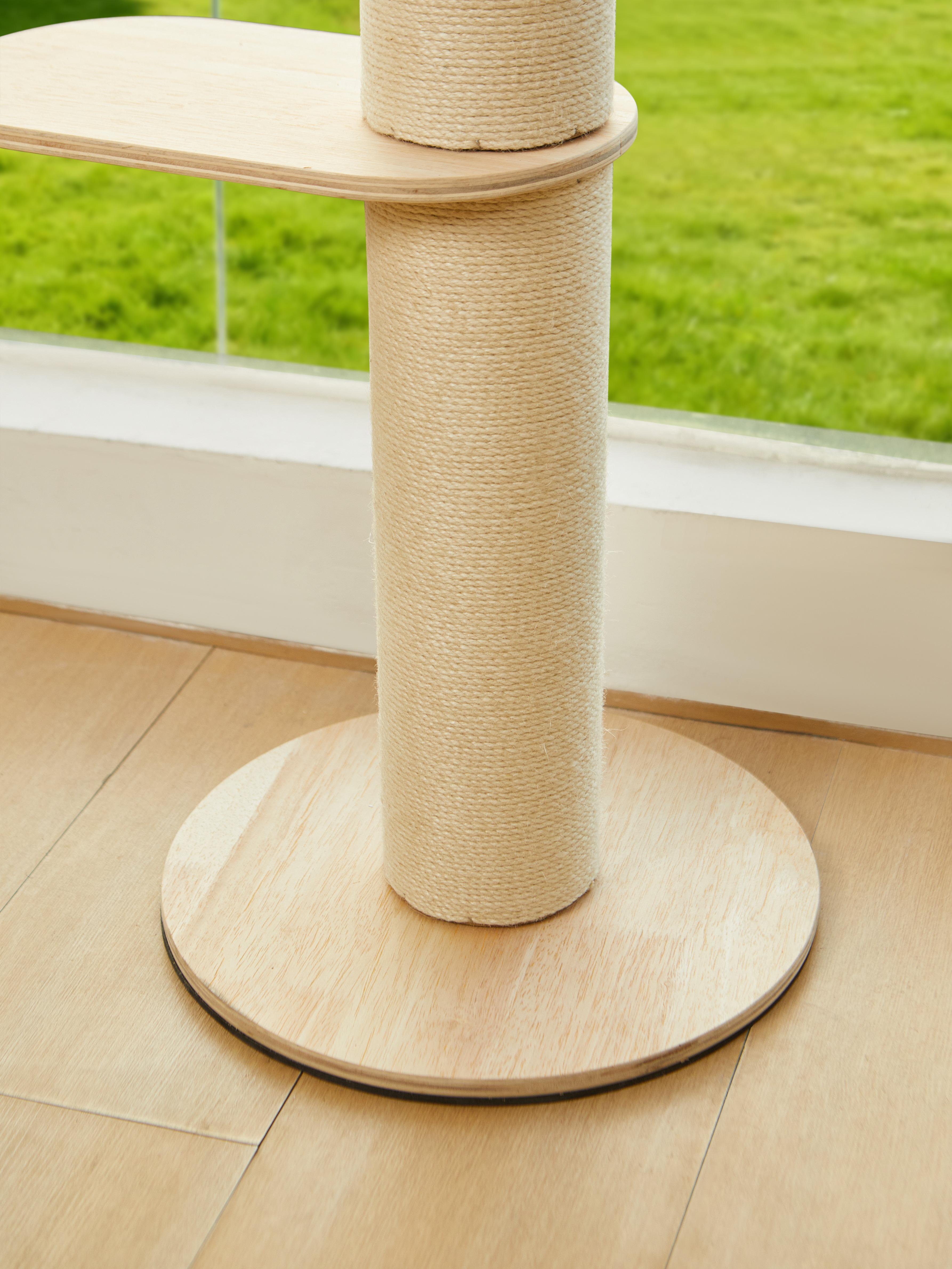 Half Cat Tree Tower-3-Tier Hemp Scratching Post, Perches & Sturdy Activity Center Suction Cup photo 6