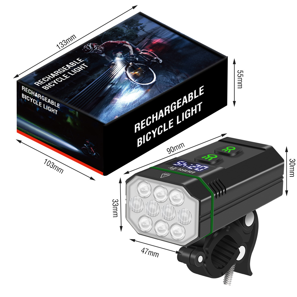 BROUIT 10 LED Bicycle Bike Lights Rechargeable Front Lamp Ultra Bright Headlight photo 8