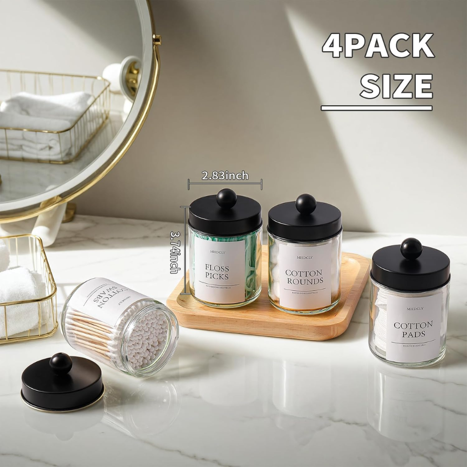 Bathroom Organizers And Storage,4 Pack,48 Oz Total,Bathroom Accessories,Bathroom Decor,Bathroom Storage And Organization,Qtip Holder For Room Decor Aesthetic photo 5