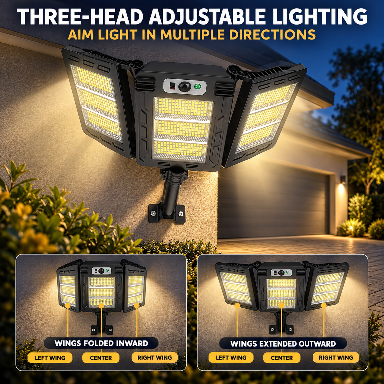 Solar Powered Rechargeable Motion Sensor LED Work Light 3000mAh For Auto W785 3 2 Hour photo 5