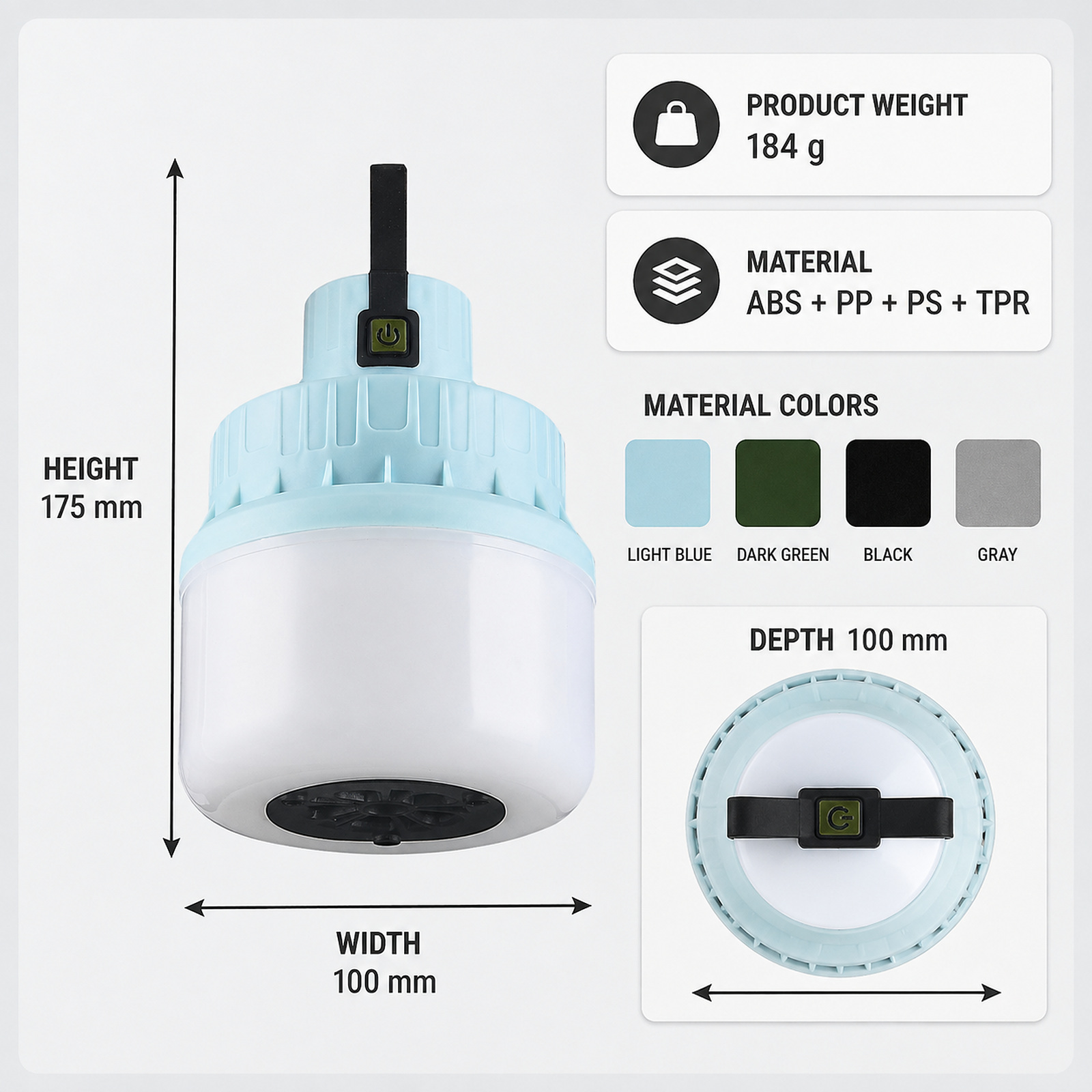 D42 1 Camping Lantern 1800mAh Type C For Outdoor Factory Supply Solar Powered 1x 18650 photo 2