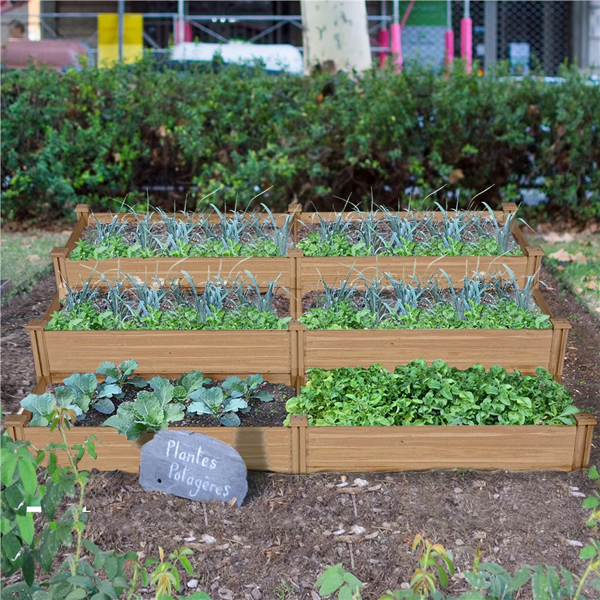 Divisible Planter Box For Home Vegetable Flower, 95inch L X 25inch W X 11inch H, Dark Brown photo 4