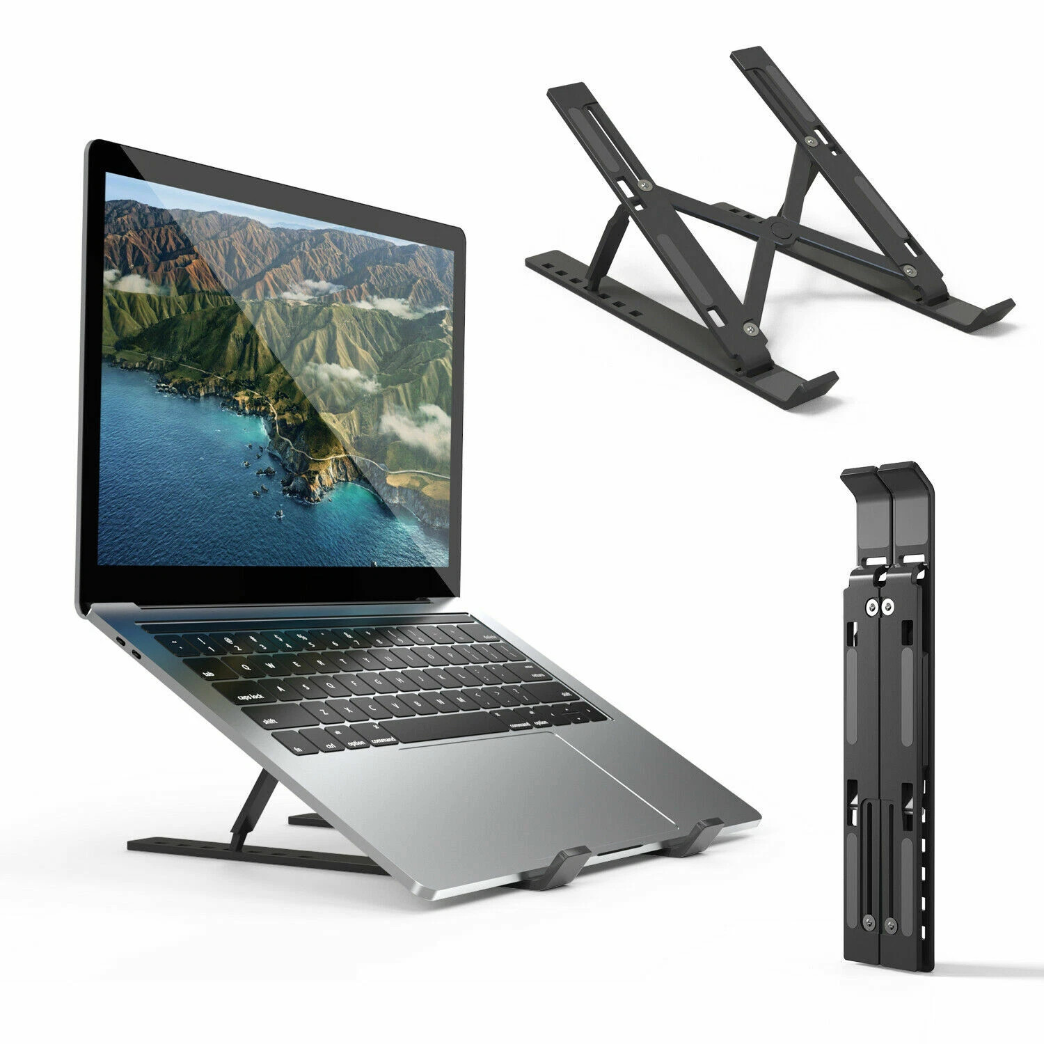 Aluminum Adjustable Foldable Laptop Stand With Desk Riser Holder For Notebooks photo 8