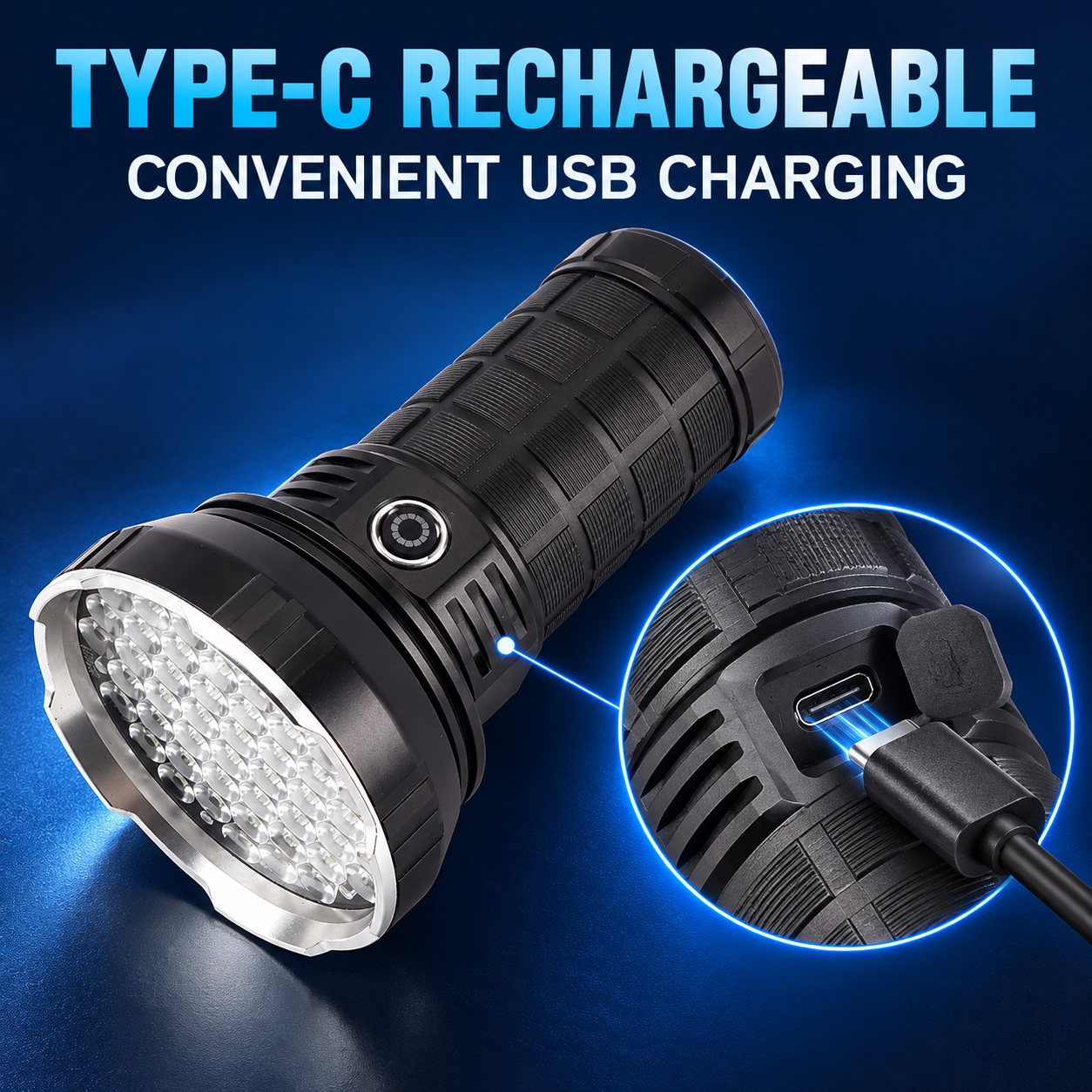 Rechargeable Type C LED Work Light 6000mAh W5203 1 7500LM SOS Mode Flashlight Aluminum Alloy photo 5