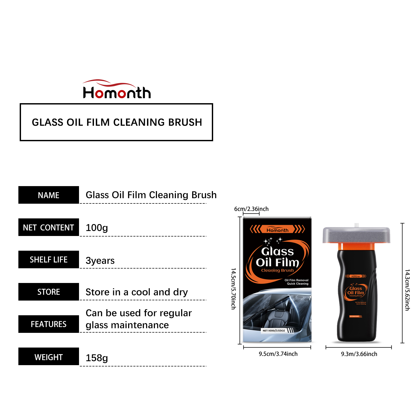 Glass Oil Film Cleaning Brush 1 00g 1box photo 8