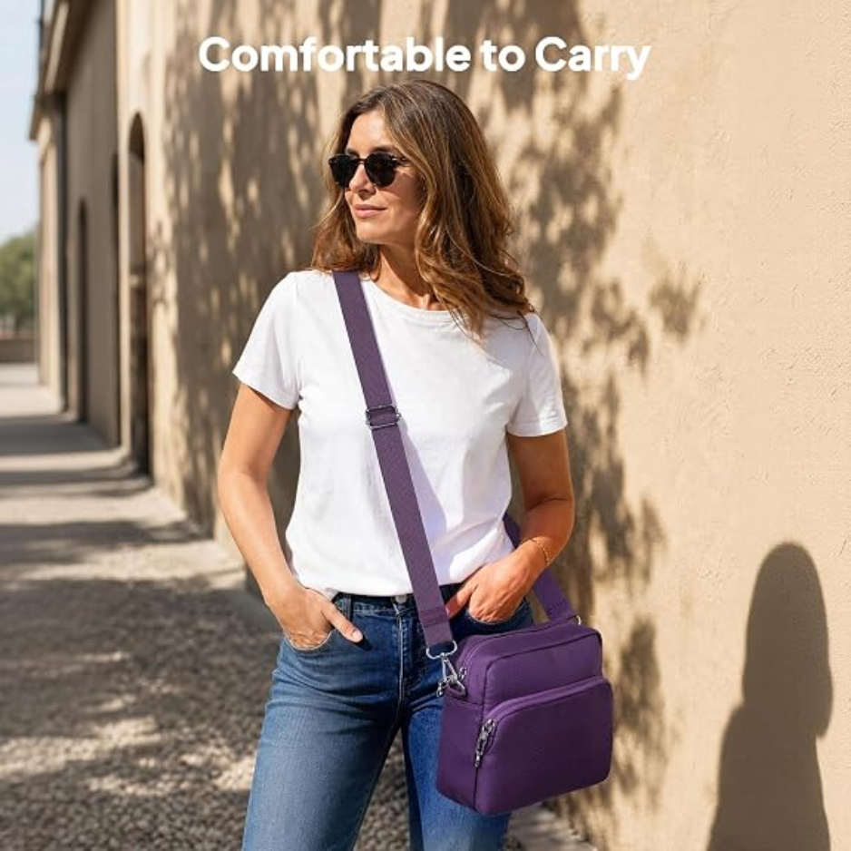 Anti-Theft Crossbody Travel Bag For Women Men, Lightweight Shoulder Bag Classic Design For Trip, Daily Use, Sport photo 2