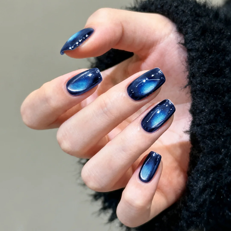 Ms Rainbow Starry Series 02 Cat Eye Gel Polish, 10ml Deep Ocean Blue Magnetic Nail Gel, LED Soak Off Manicure Gel, Shimmer Glitter Nail Varnish For Salon & DIY Nail Art Nail Su photo 5