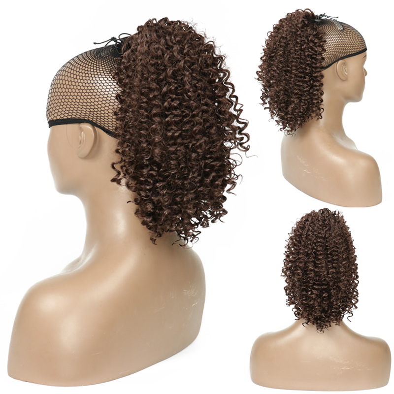 Chemical Fiber Ponytail Short Curly Hair Explosive Head photo 4