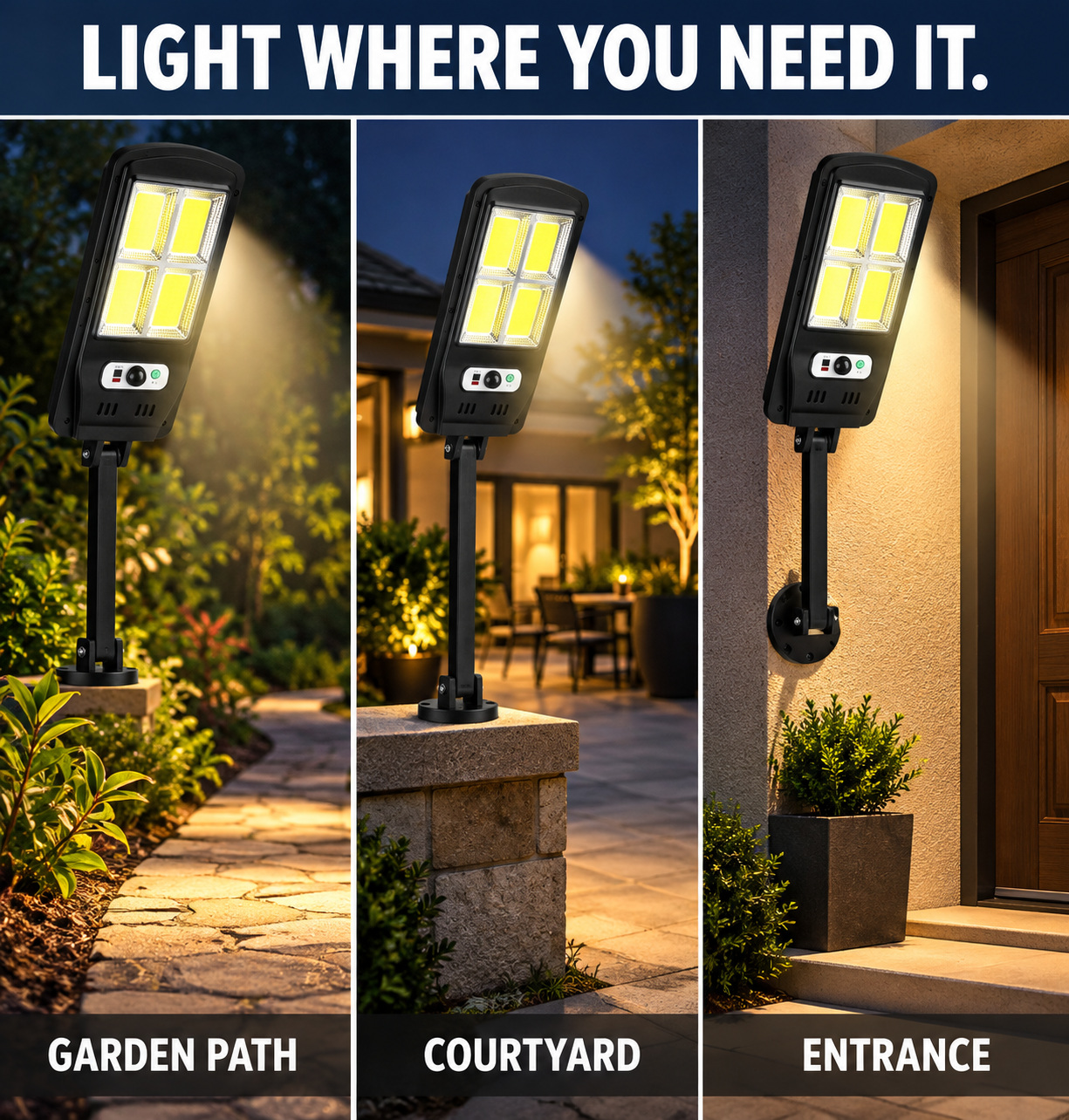 Solar Powered Rechargeable Motion Sensor Waterproof LED Work Light 30W 1500mAh For W756 4 Remote photo 5