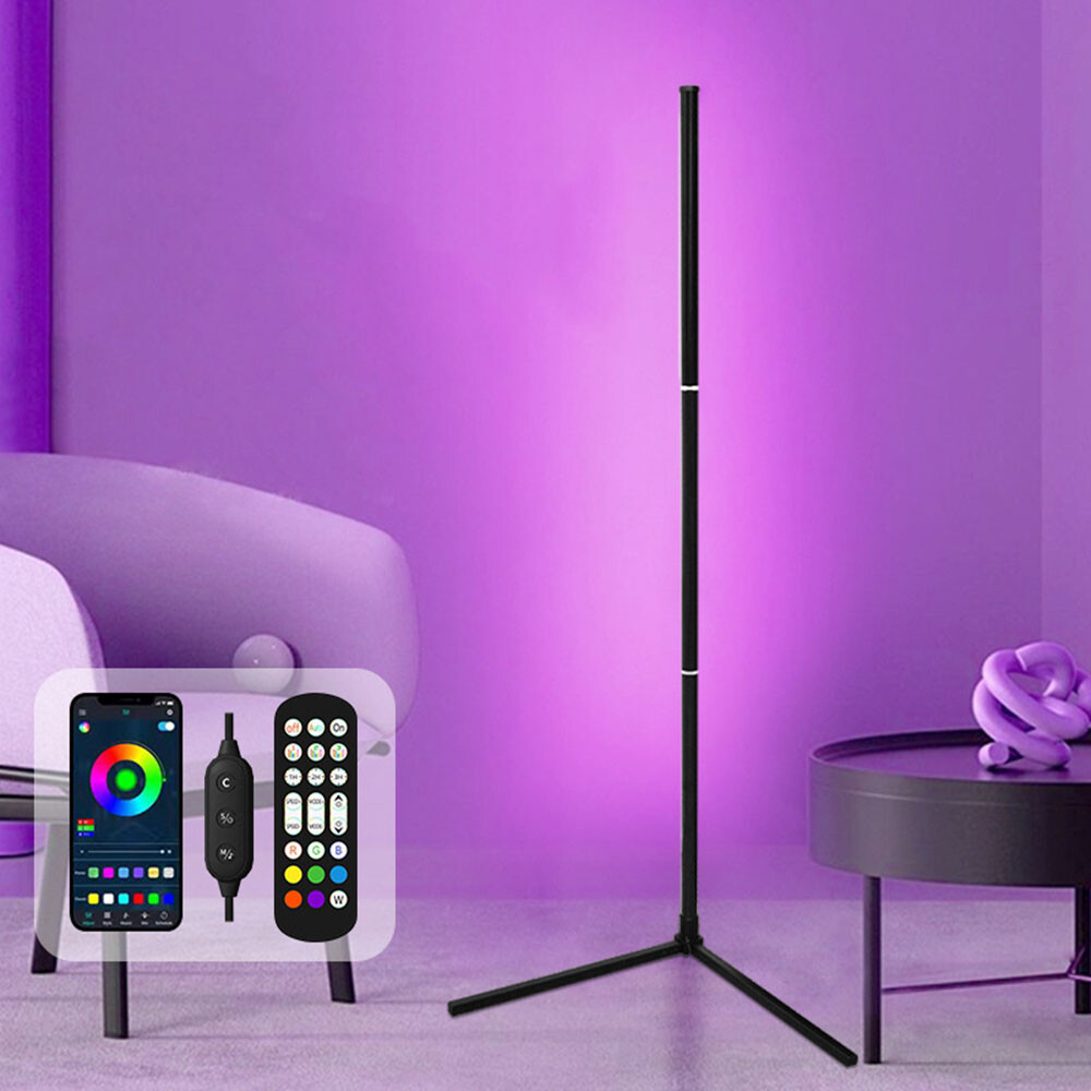 10W RGB LED Corner Floor Lamp  Modern Minimalist Remote-Controlled Mood Light For Home Decor photo 3