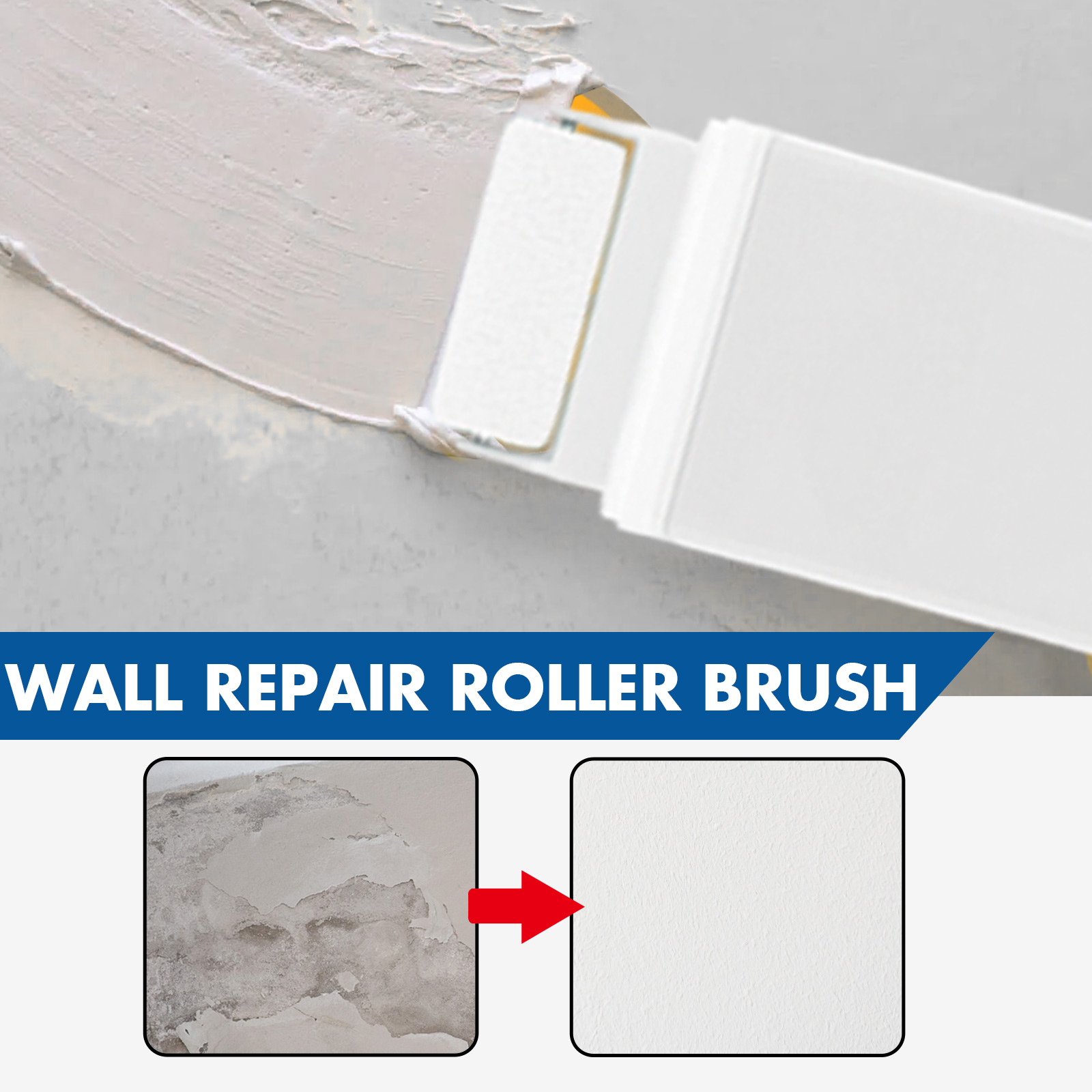 Jue-Fish Wall Repair Roller Brush, White Paint Renovation, Moisture And Crack Prevention, Graffiti Cover Repair Wall Paint photo 8