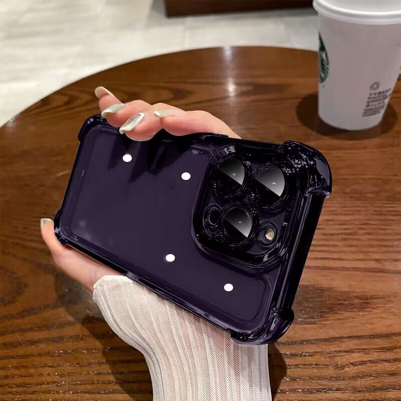 Four-corner Drop-resistant Phone Case Full Cover Transparent Electroplated Space Protective Cover photo 4