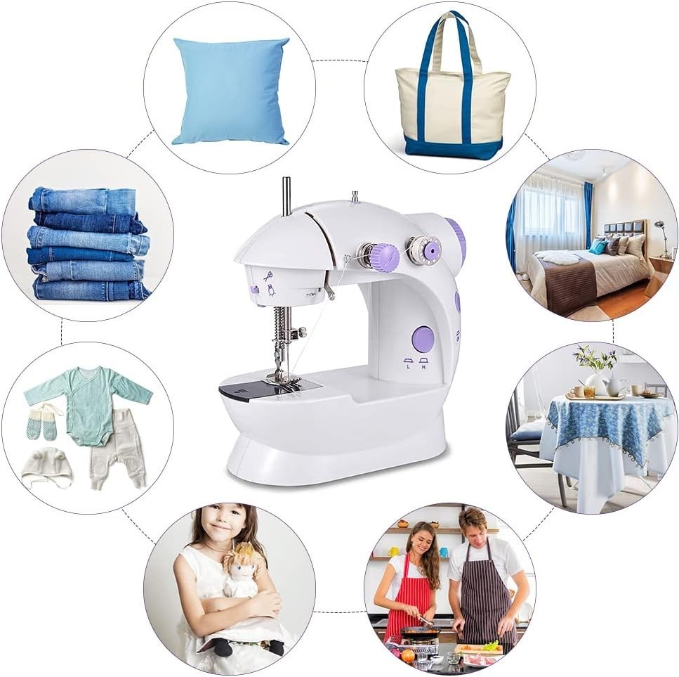 Electric Sewing Machine Portable Mini 12 Stitches Pedal Household For Beginner photo 1