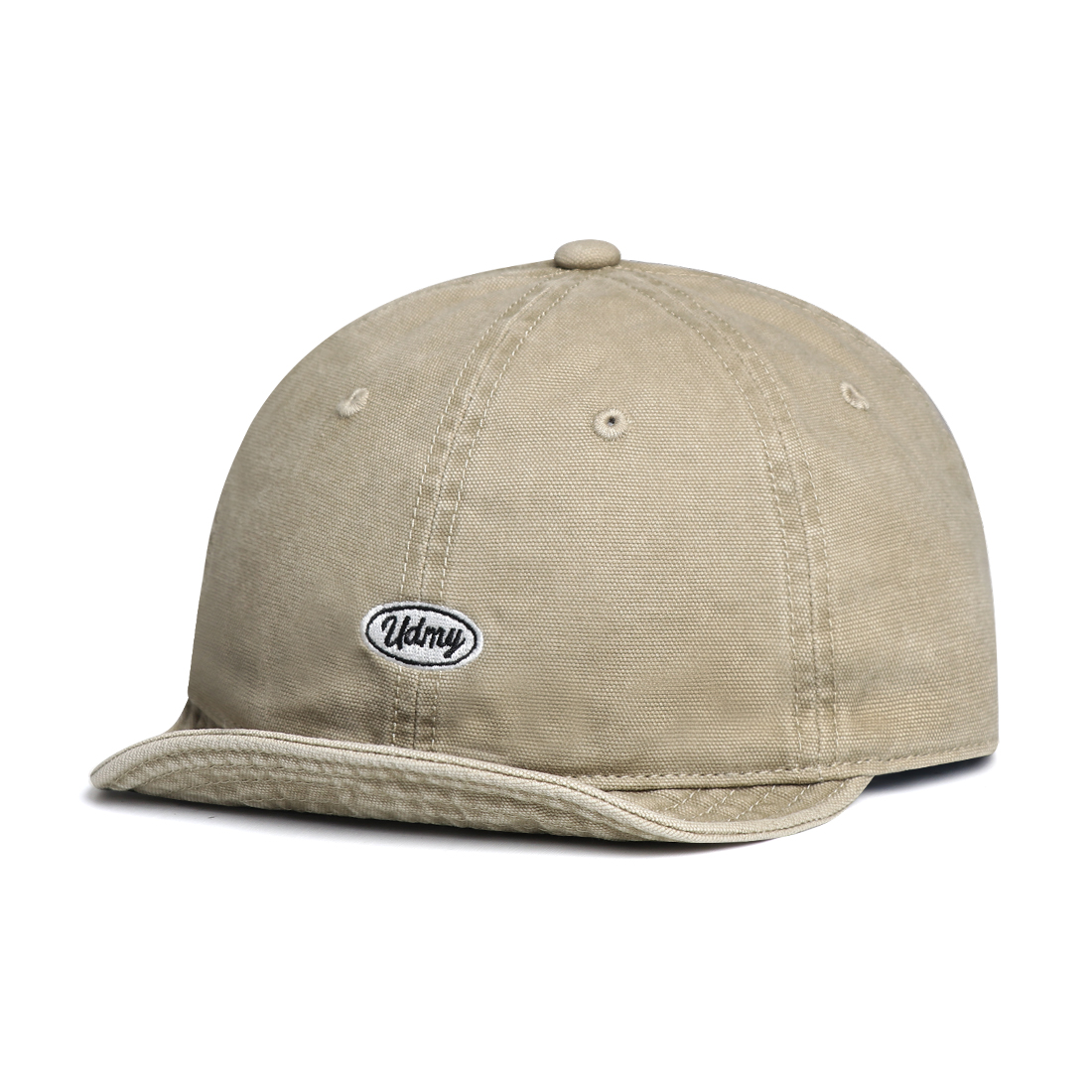 Japanese-style Minimalist Washed And Distressed Soft Brimmed Baseball Cap With Vintage Round Logo And Short Brim For Casual Sun Protection photo 7
