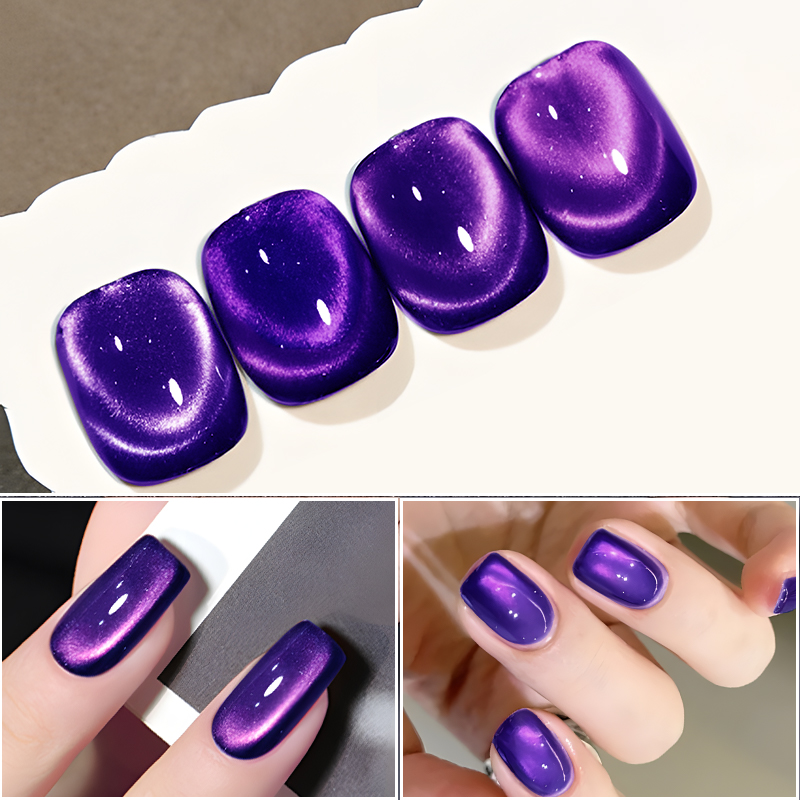 MS RAINBOW Amber Gold Cat Eye Gel Polish 06, Magnetic Cat Eye Nail Gel, Soak Off UV LED Nail Art Varnish For Salon Home DIY photo 2