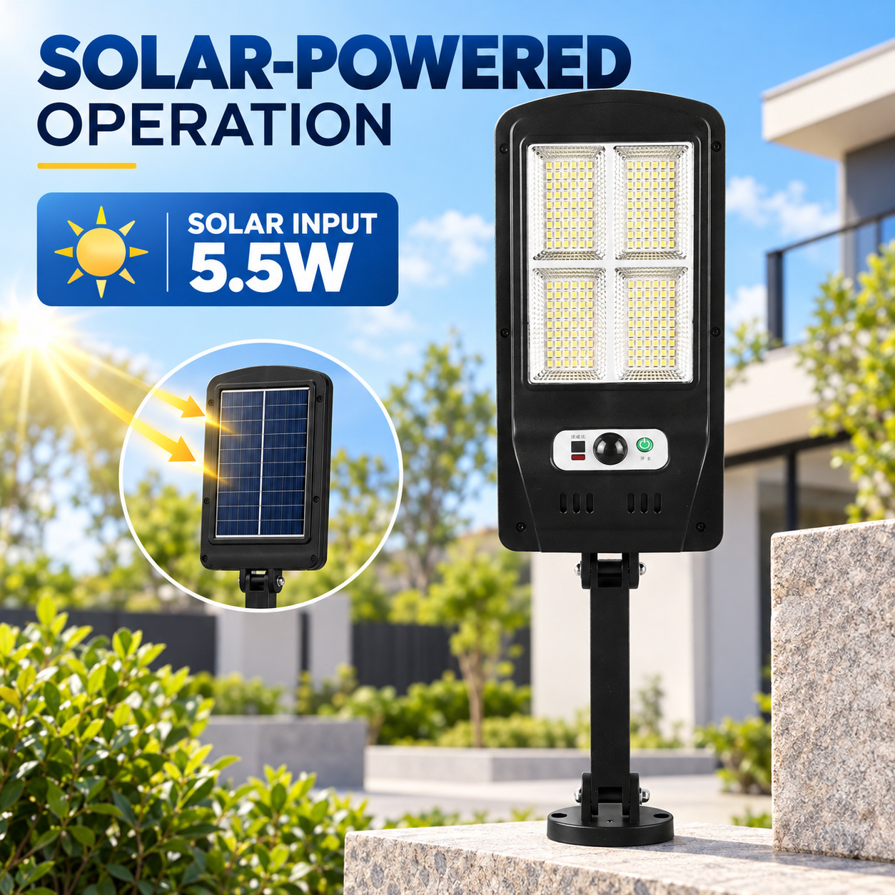 Solar Powered Rechargeable Motion Sensor Waterproof LED Work Light 50W 1500mAh For W755 4 Battery photo 3