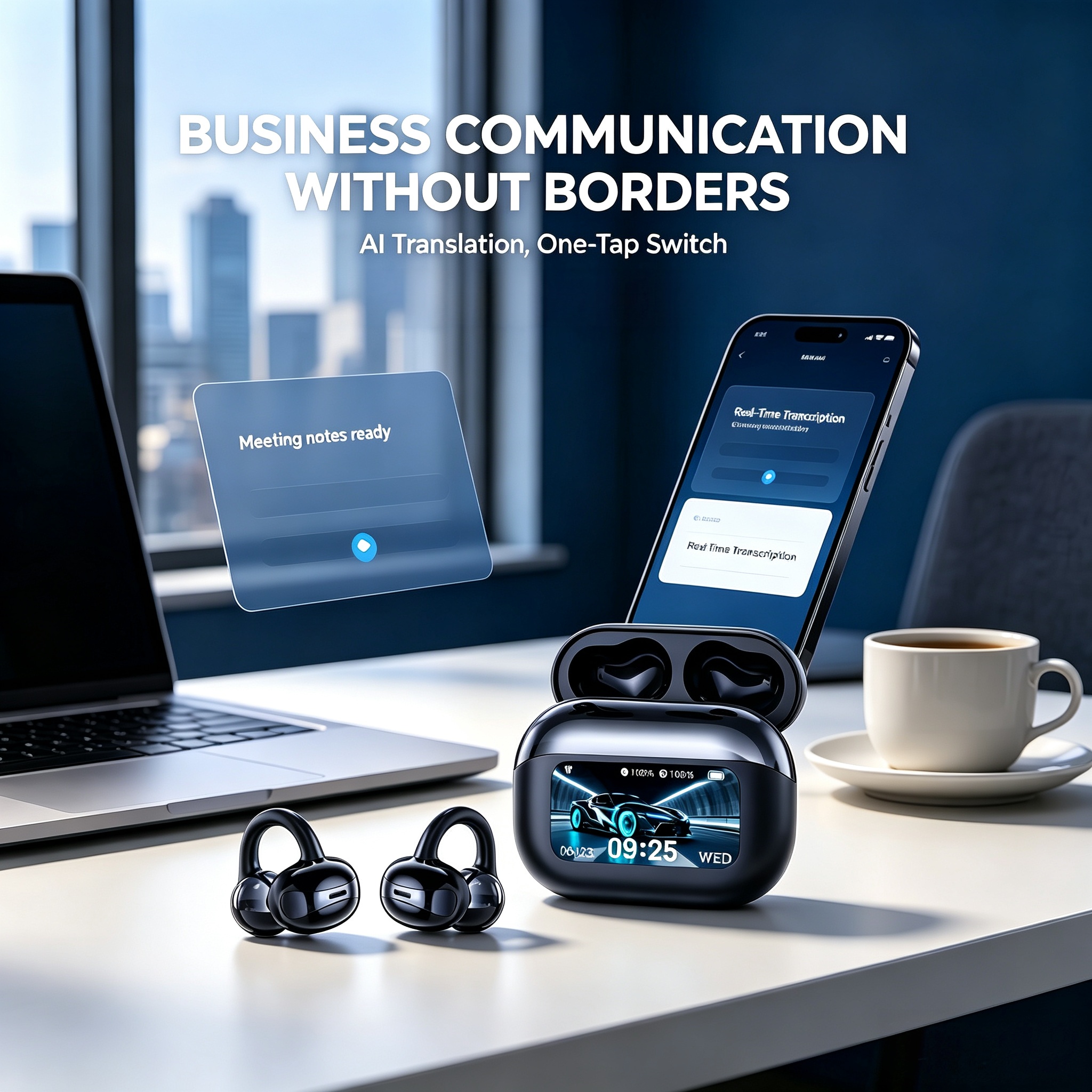 KP-112 Best-selling Wireless Bluetooth Ear-Clip Headphones AI Translation Music Gaming Low Latency In Stock photo 7