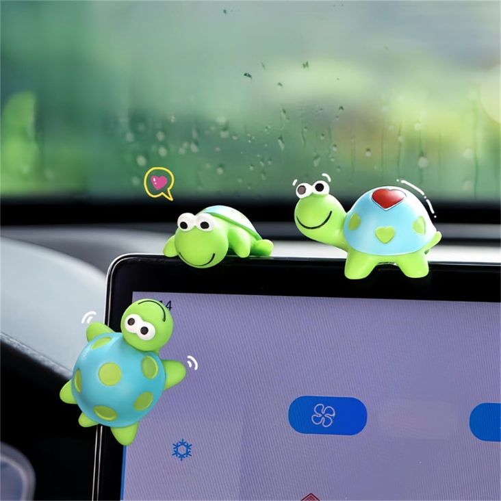 4 Pcs Mini Resin Tortoise Figurines, Cute Car Dashboard Decor  Funny Rearview Mirror Ornaments, Fairy Garden Landscape Decor, Unique Gift For Pet Lovers Green Turtle photo 6