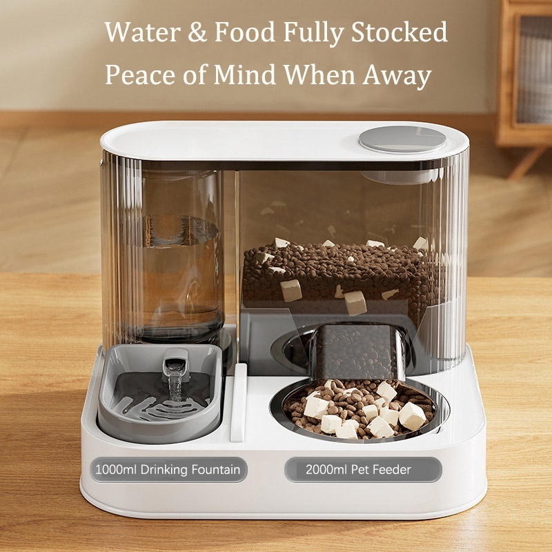 2 In 1 Automatic Cat Feeder Water Dispenser Dry Wet Pet Dog Puppy Food Dispenser photo 7
