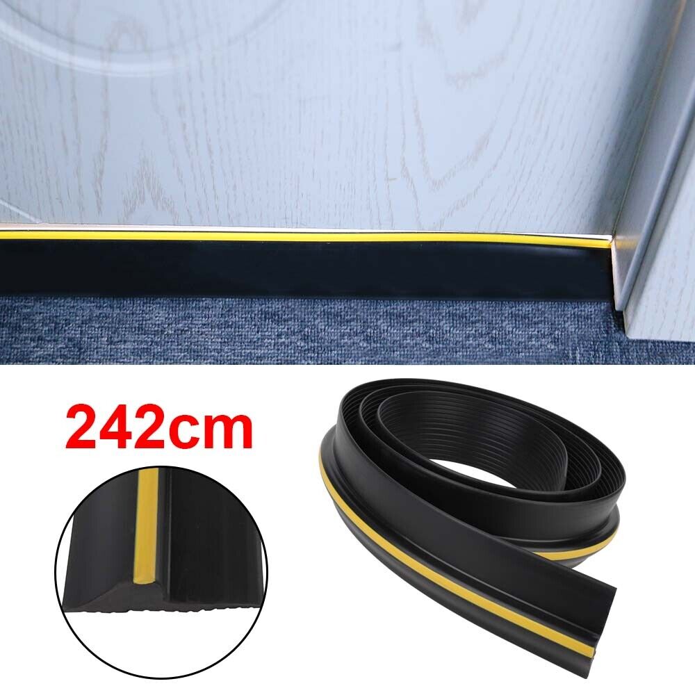 8ft Universal Seal Garage Door Floor Threshold Black Rubber Safety Strip photo 6