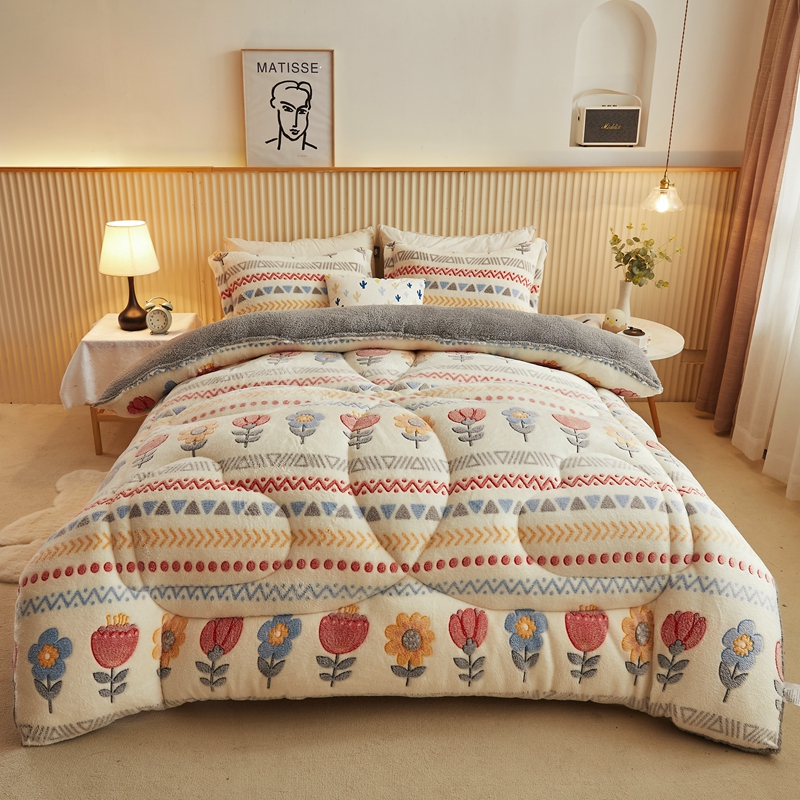 1PC Thick Winter Comforter, Soft Warm Fluffy Bedding Quilt For Bedroom All Season Use photo 2