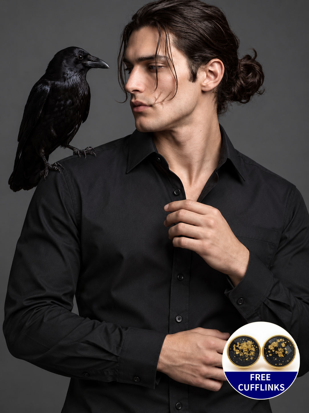 Men's Classic French Cuff Dress Shirt - Elegant Business Formal - Free Cufflinks Included photo 1