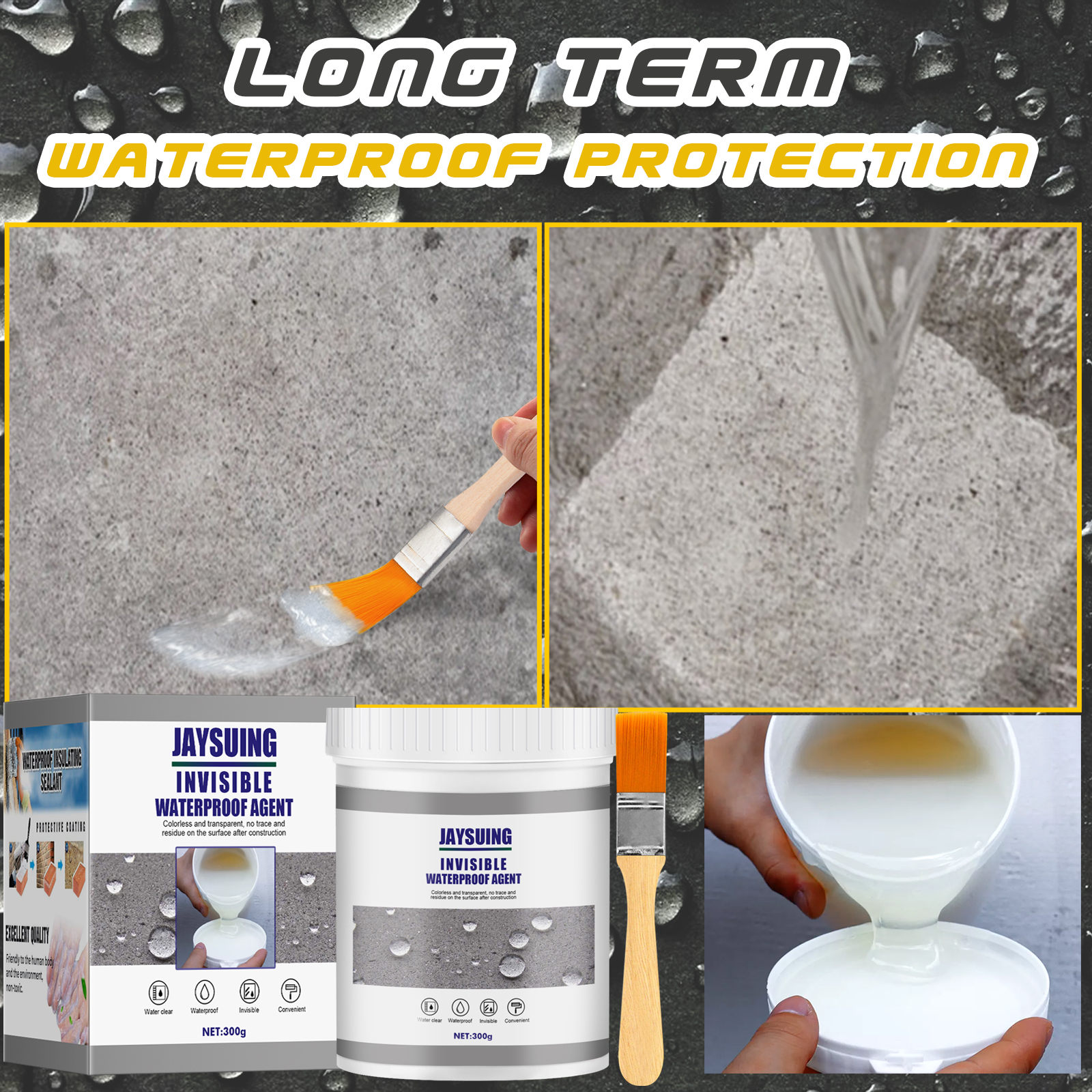 Transparent Waterproof Adhesive 300g Plus Brush  1bottle photo 2