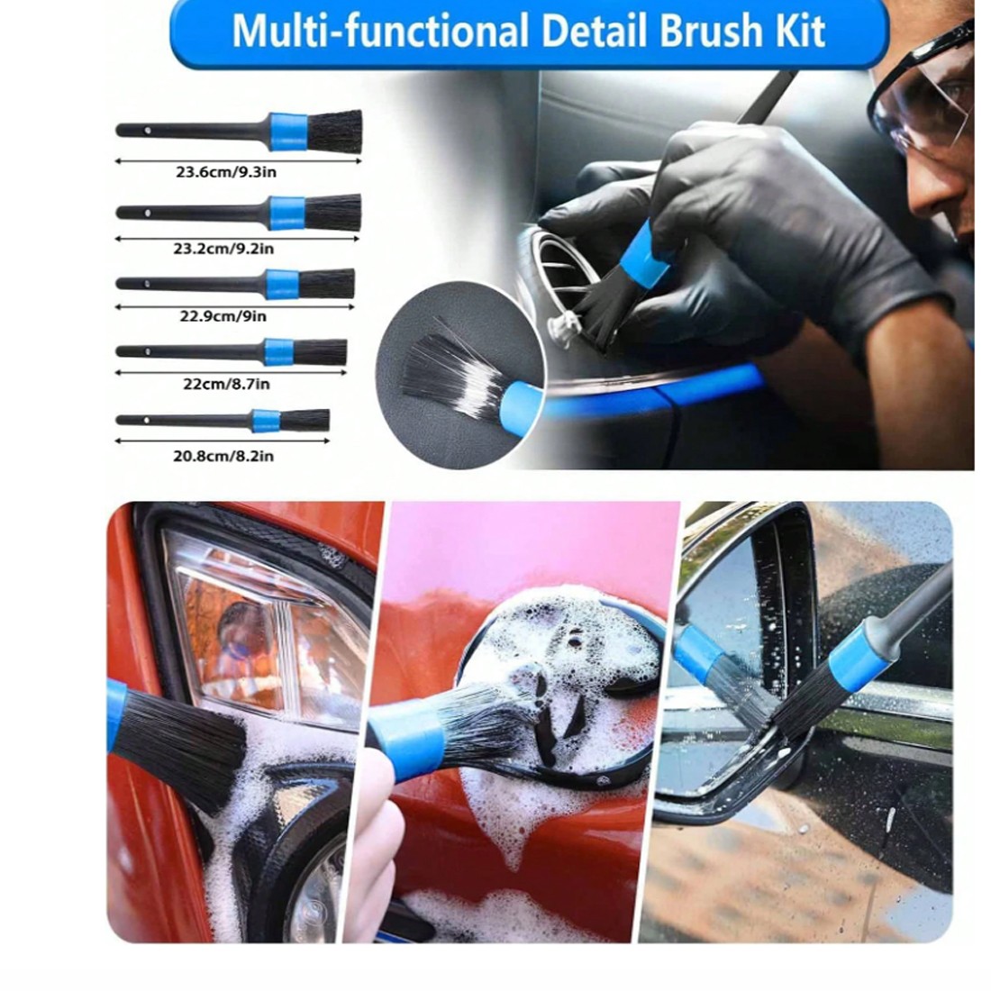 18pcs Car Cleaning Kit Car Detailing Brush Set Duster Detailing Tools Set photo 6