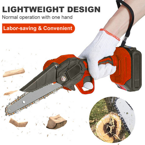 4500W 6in Mini Cordless Electric Chainsaw 2X Battery Wood Cutter Rechargeable photo 3