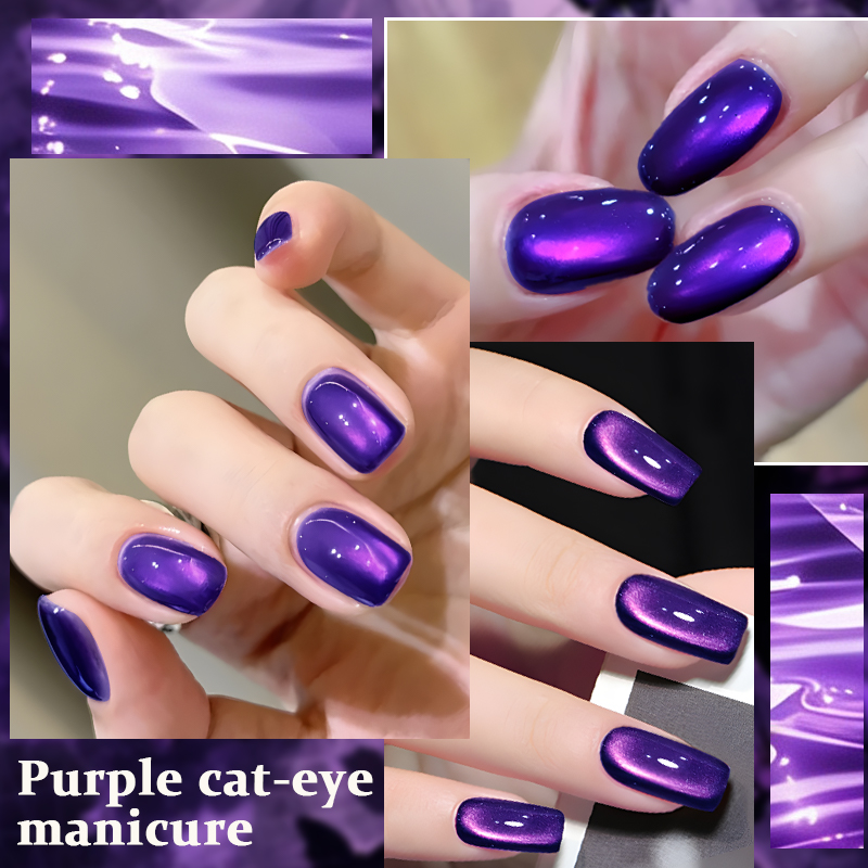 MS RAINBOW Amber Gold Cat Eye Gel Polish 06, Magnetic Cat Eye Nail Gel, Soak Off UV LED Nail Art Varnish For Salon Home DIY photo 6