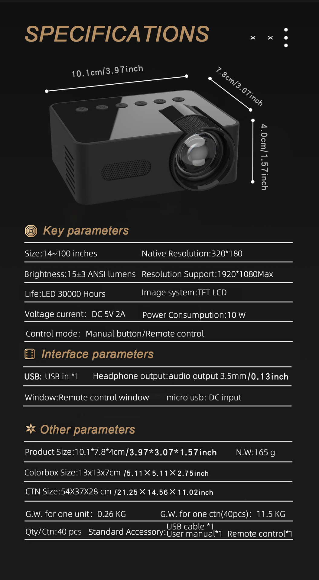 New YT100 Portable Mini Home Projector photo 4