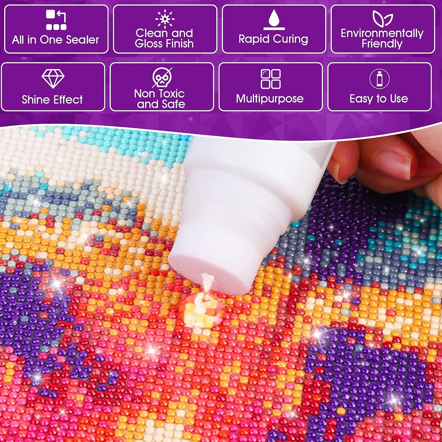 120ML Diamond Art Sealer 5D Permanent Hold DIY Diamond Painting Puzzle Glue 1Bottle photo 5