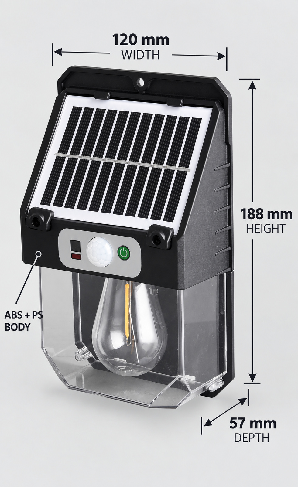 Solar Powered Rechargeable Motion Sensor LED Work Light 1200mAh For Auto W7116 1 4 Hour photo 7