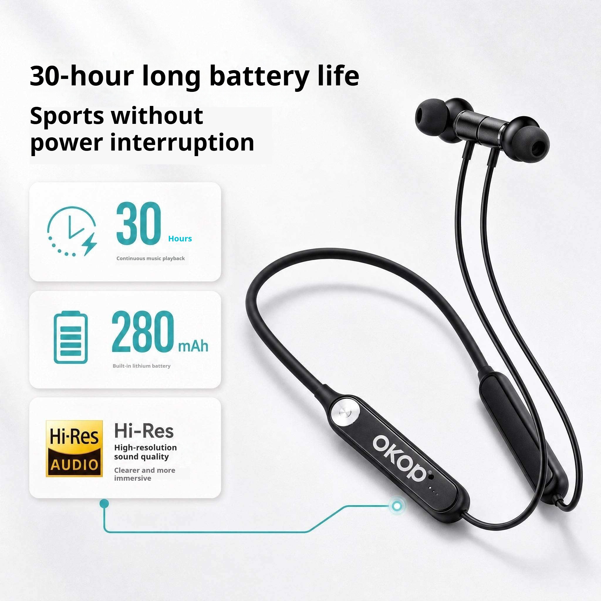 KP-260 Best-selling Wireless Bluetooth Sports Neckband Headphones Low Latency For Music Gaming Factory Stock Available photo 2
