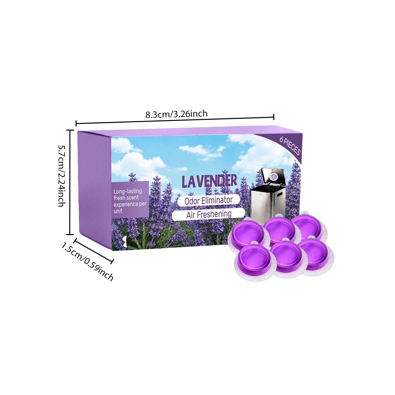 Garbage Bin Deodorant  Lavender  6pcs 1box photo 6