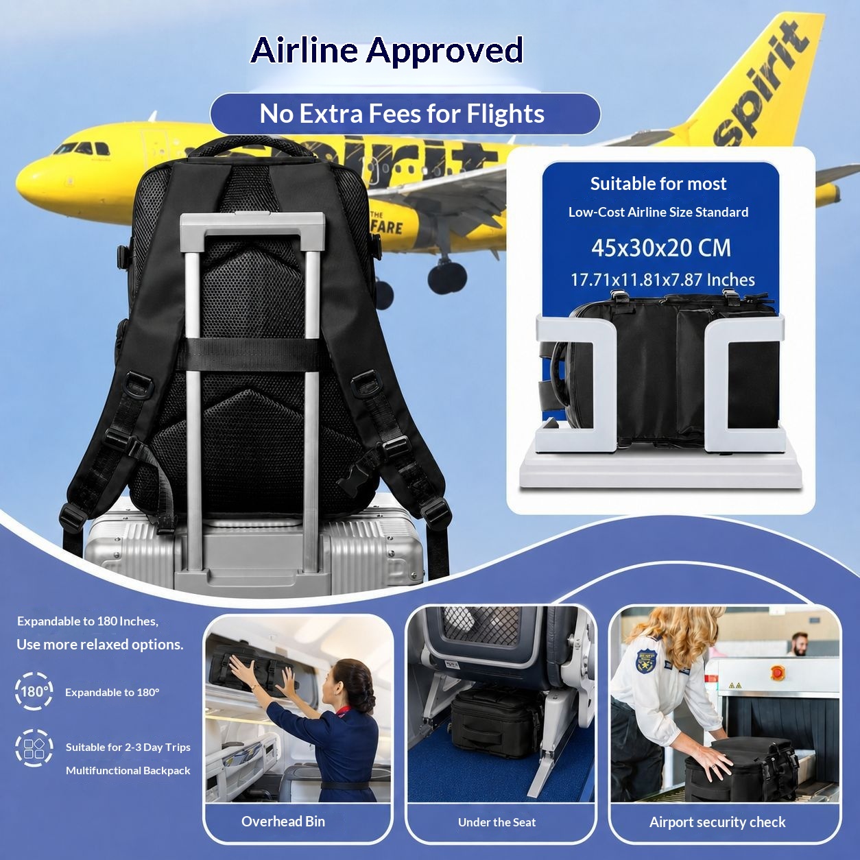 Vacuum Compression Travel Bag, Budget Airline Boarding Bag, 16 Inch Computer Storage, Large Capacity, Lightweight photo 4