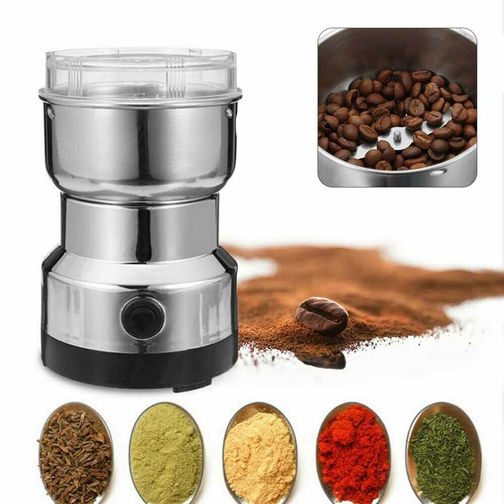 Electric Coffee Grinder Grinding Milling Nut Bean Spice Matte Blade Blender UK photo 1