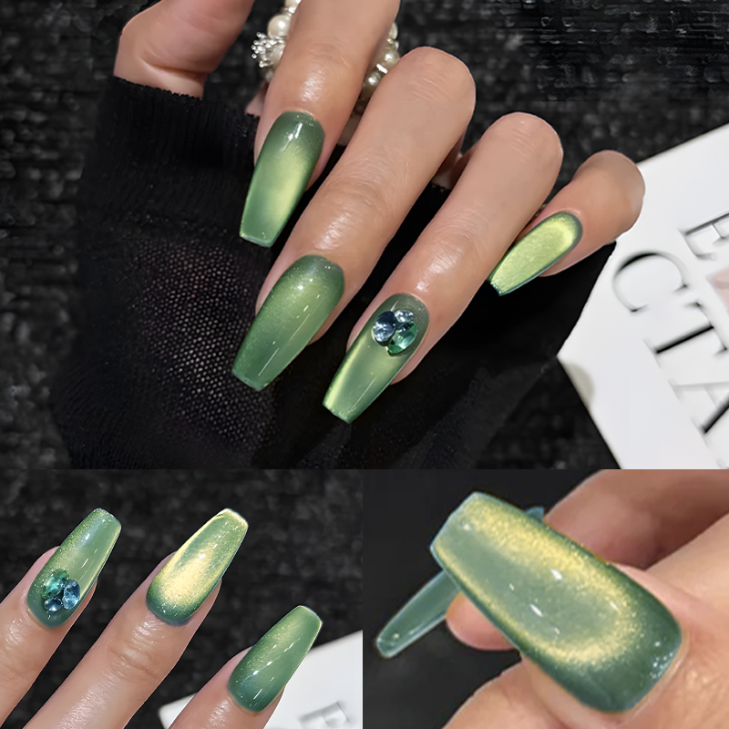 MS RAINBOW Amber Gold Cat Eye Gel Polish 05, Magnetic Cat Eye Nail Gel, Soak Off UV LED Nail Art Varnish For Salon Home DIY photo 6