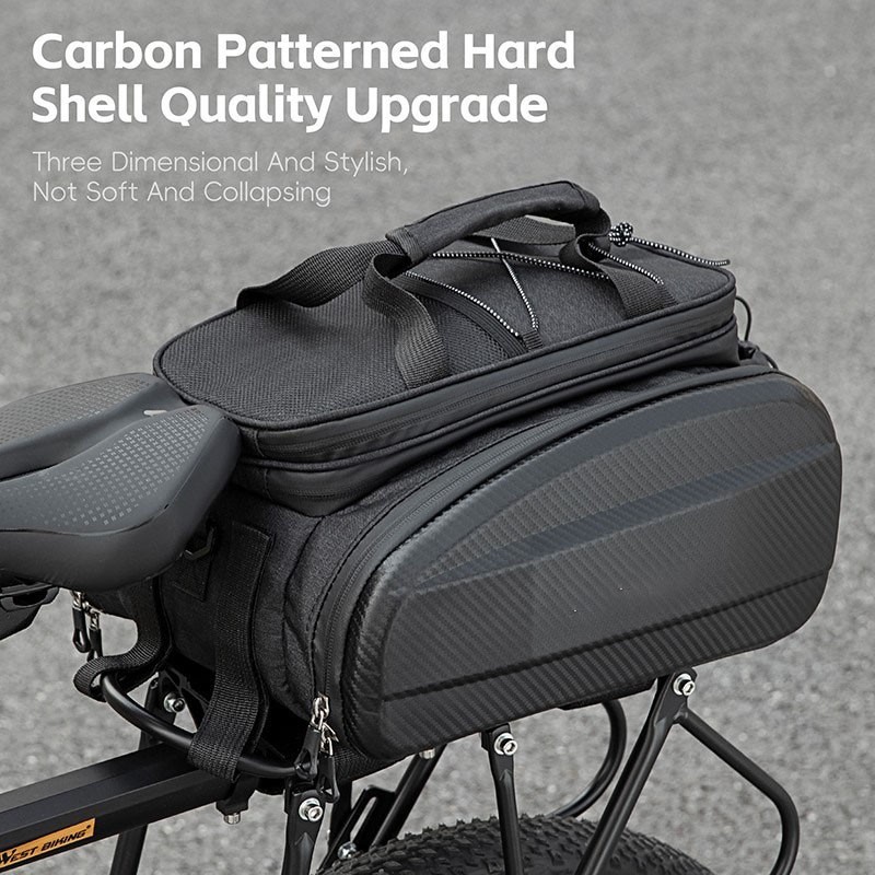 General Bicycle Rear Bag Hard Shell Expandable Bike Pannier Rack Pack Bag photo 2