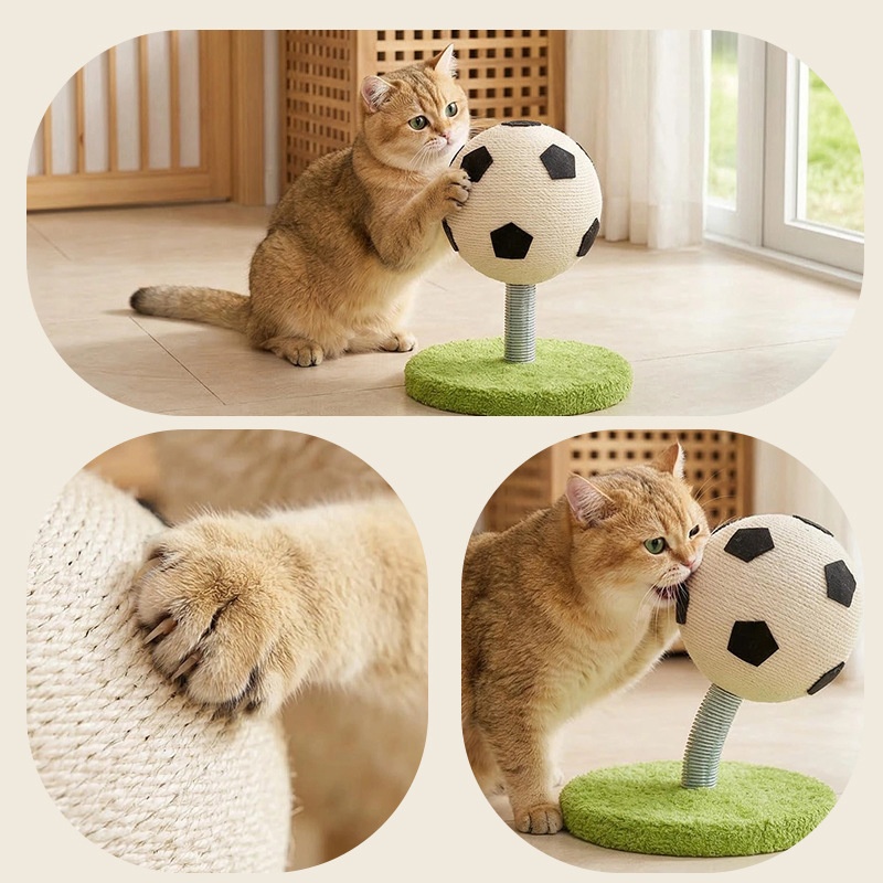 Cat Climbing Frame And Scratching Board Combo With Durable Hemp Rope, Scratch-Resistant, Non-Shedding, Scratching Ball, Cat Claw Board, Self-Entertainment Toy For Cats, Pet Supplies photo 5