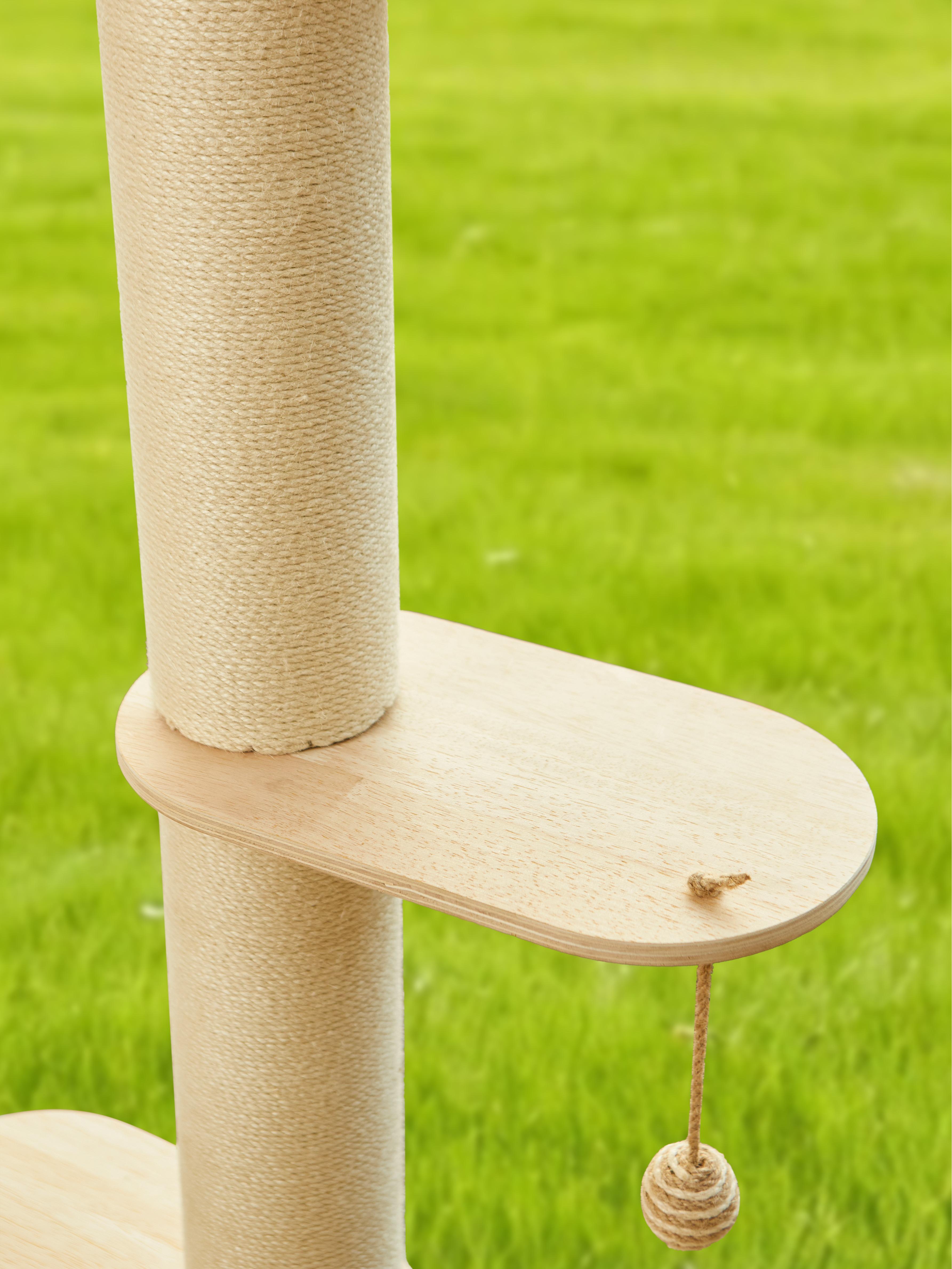 Half Cat Tree Tower-3-Tier Hemp Scratching Post, Perches & Sturdy Activity Center Suction Cup photo 4