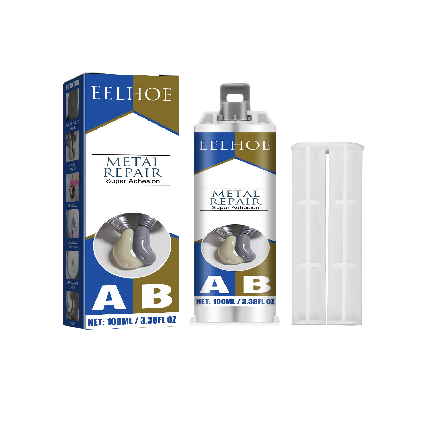 EELHOE Metal Repair Glue, Crack Filling And Leak Plugging Quick Dry Crack High Temperature Welding Metal Repair Agent photo 2
