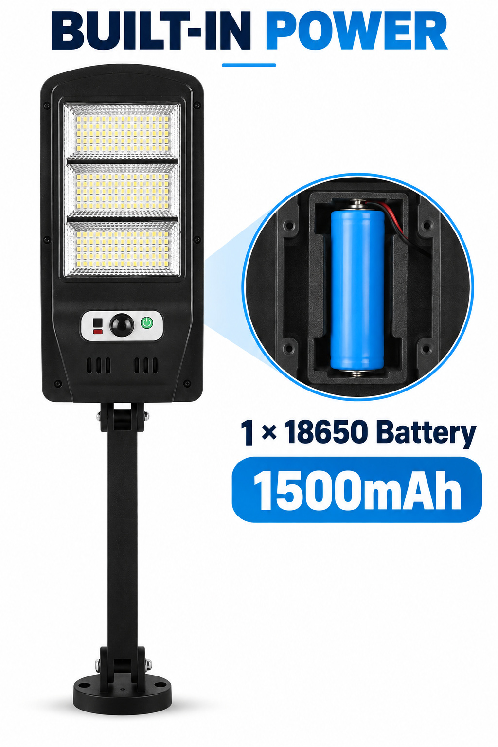 Solar Powered Rechargeable Motion Sensor Waterproof LED Work Light 60W 1500mAh For W755 3 IP65 photo 3