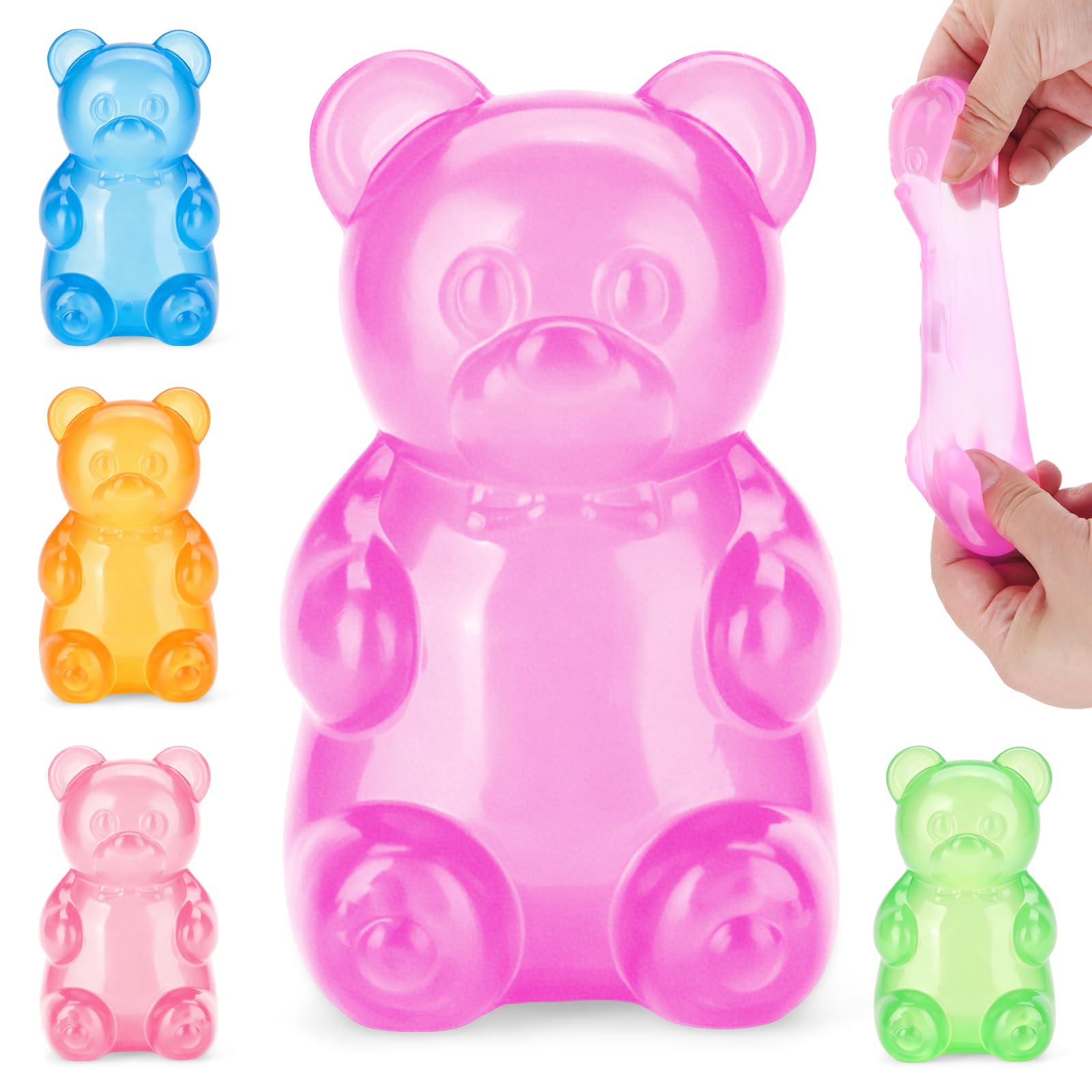 Gummy Bear Squishy Toys, Squeeze Fidget Toys For Kids And Adults- Purple Slow Rising Squishies Sensory Stress Balls For Teens Boys Girls Birthday Gifts Party Favors Stocking Stuffers Class Prizes photo 1